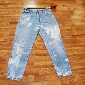 Vintage, Lee jeans, women's Petite 10, light wash, bleached, ripped jeans